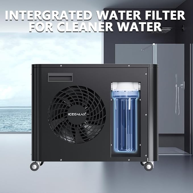 Cold Plunge Tub with Water Chiller Ice Bath Tub and Chiller for Athletes Fitness Recovery Outdoor Ice Plunge Bathtub Chiller Set