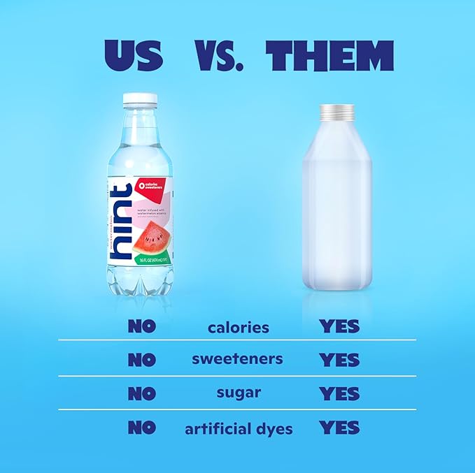 Hint Bottled Water, Crisp Apple and Watermelon - Purified Flavored Water with Zero Calories, Sugar Free, Natural Flavors - 16 Fl Oz (Pack of 24)