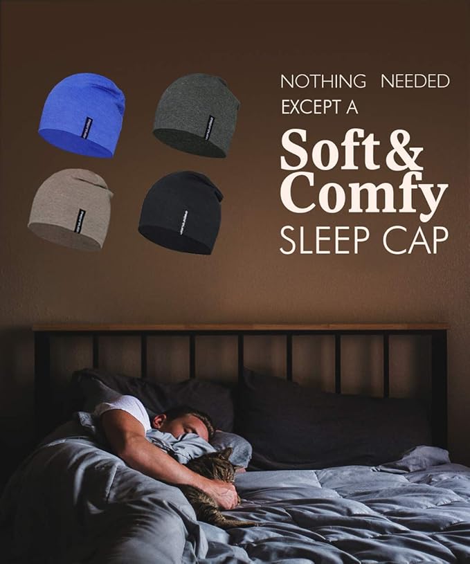 9" Multifunctional Lightweight Beanies Hats Snug Fitting, Running Skull Cap Helmet Liner Sleep Caps