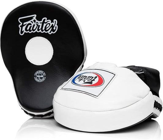 Fairtex FMV9 Contoured Focus Mitts |Striking Accuracy & Protection for Boxing, Muay Thai, Kickboxing |Ergonomic Design, Soft Padding, Secure Fit Leather