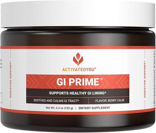 ACTIVATEDYOU GI Prime Digestive Health Drink to Support a Healthy GI Lining, Improve Digestive Comfort and Energy - Berry Calm Flavor (30 Servings)