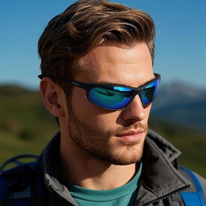 FAGUMA Polarized Sports Sunglasses For Men Cycling Driving Fishing UV400 Protection