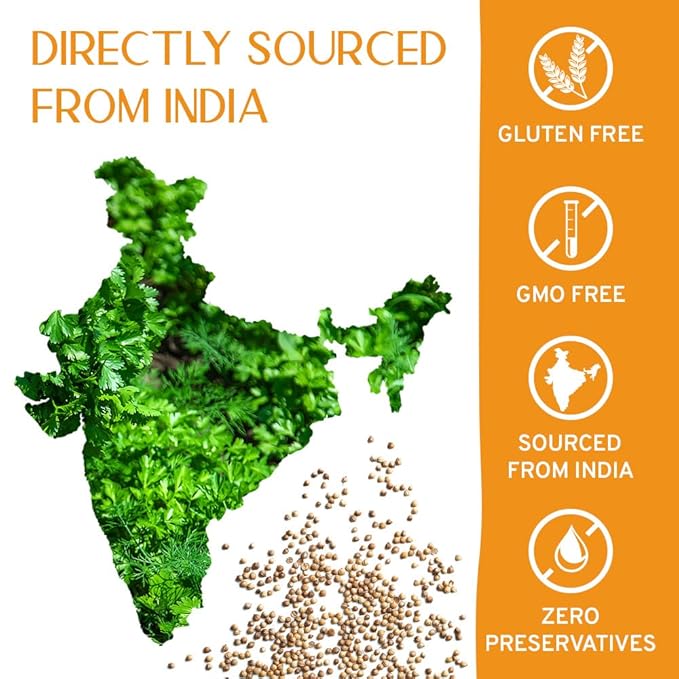 HANDPICK Whole Coriander Seed (283g/10oz) Premium Grade | Pure & Flavorful Coriander Seeds - Indian Origin | Non GMO, Gluten Free | Perfect for Cooking & Seasoning | Resealable Ziplock Pouch