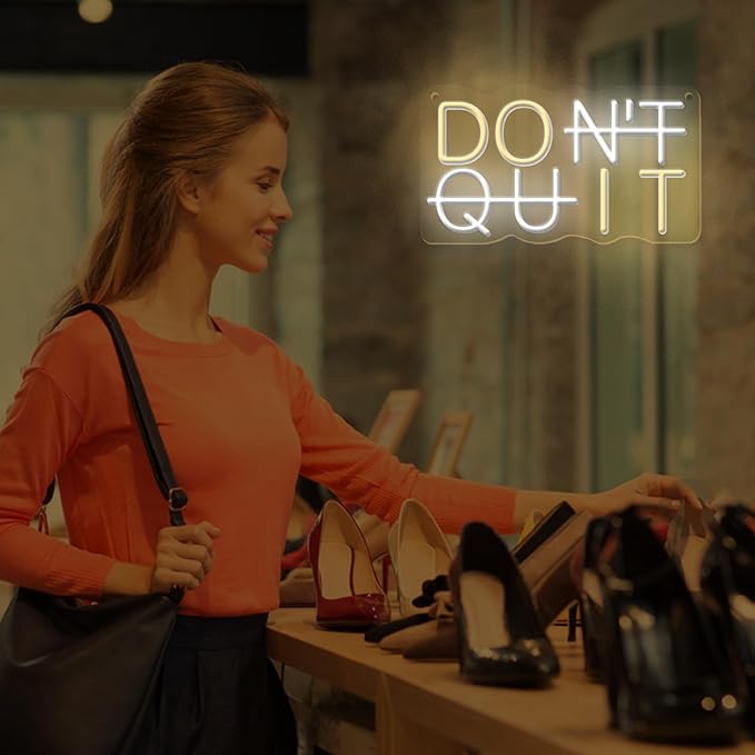 Don't Quit Led Neon Signs Office for Room Yoga Man Cave Gamer Room Do It Light Up Home Boy's Room Sports Room Home Gym Decor Powered by 5V USB with Dimmable Switch