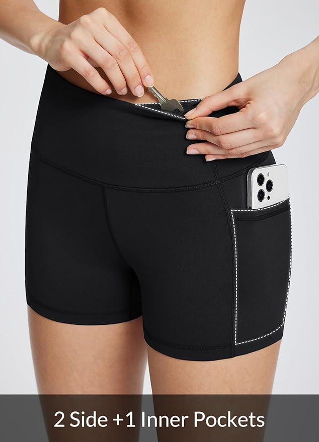 baleaf Women's 8"/ 5"/ 3" Biker Shorts High Waist Yoga Workout Gym Running Volleyball Spandex Shorts with Pockets