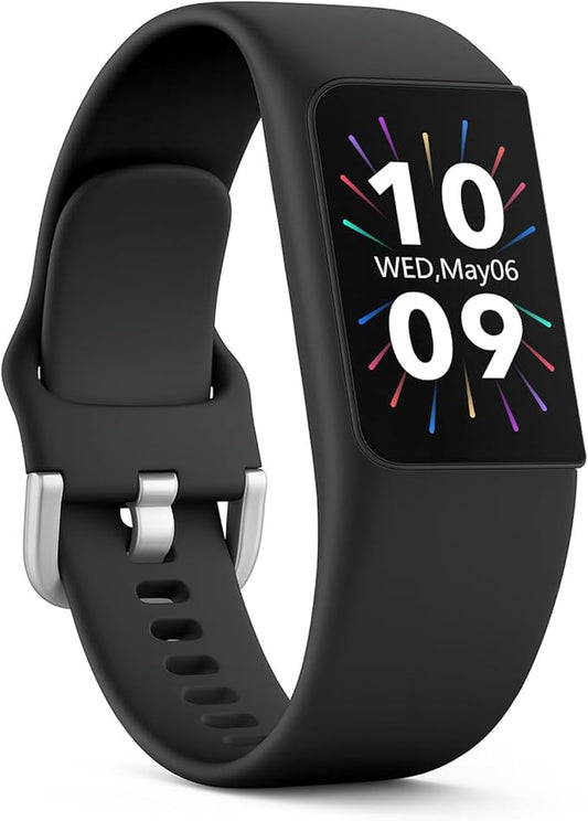 FITVII Looki-mini Fitness Trackers, Slim AMOLED Fitness Watch 2025 with 24/7 Heart Rate, Blood Pressure, Blood Oxygen, Stress Monitor, Step Calorie Counter, IP68 Waterproof Smart Watch for Women Men