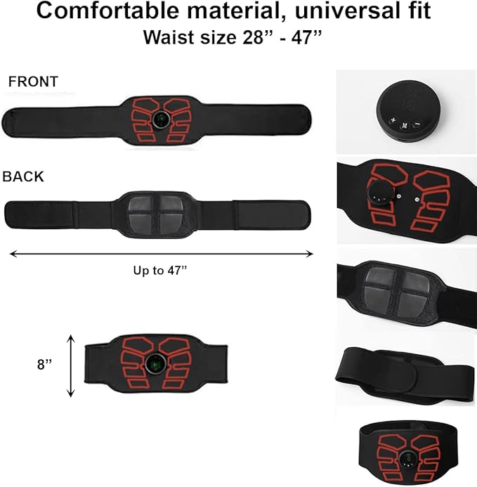 EMS Muscle Stimulator, ABS Stimulator, Abdominal Toning Belt Home Office Fitness Workout Equipment for Abdomen