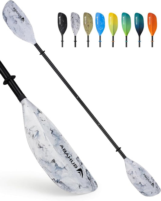 Abahub Adjustable Kayak Paddle 210-230 cm/ 230-250 cm Floating Kayaking Oars Boating Oars Canoeing Oars Black