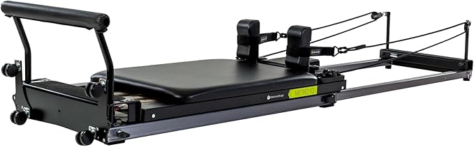 Balanced Body Metro IQ Pilates Reformer with Wheels, Pilates Exercise Equipment, Workout Equipment for Home or Studio, Black Upholstery