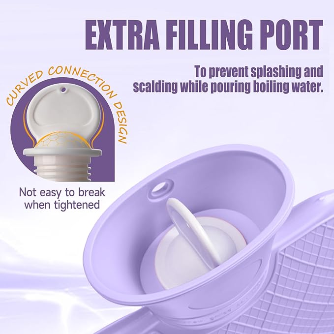 FORICOM Hot Water Bottles for Pain Relief,Muscles, Back, Neck, Shoulder,Feet,Tummy. Warm Water Bottle,Hot Water Bag for Back Pain, Heating Pad 2Liter, Non Toxic and Rubber, Hot and Cold Therapy