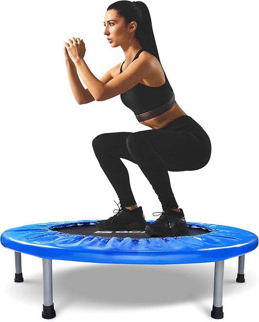 BCAN 38"/40''/48'' Foldable Mini Trampoline Fitness Trampoline with Safety Pad,Rebounder Exercise Trampoline for Adults Indoor/Garden Workout,Max Load 300lbs/440lbs