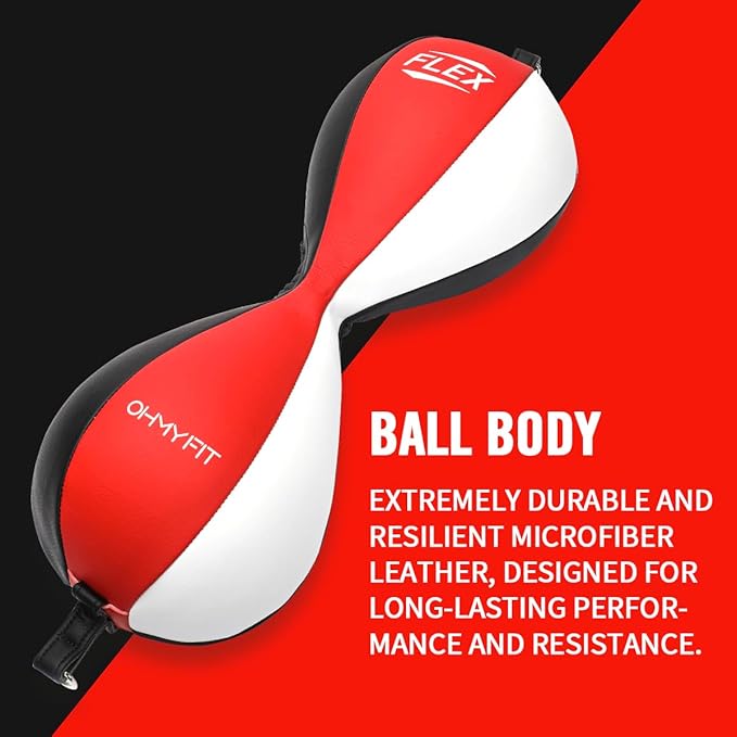 Flex Double End Punching Bag - Bungee Cords w/Special Flex Adjustable System - Durable Bladder Speed Bag - Boxing Training Equipment for Adults - Home Gym Accessories