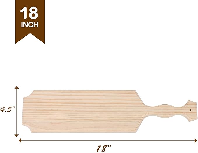 BATTIFE Sorority Paddle 18 Inch Unfinished Pine Wooden Greek Fraternity Paddle - Solid Wood Paddles