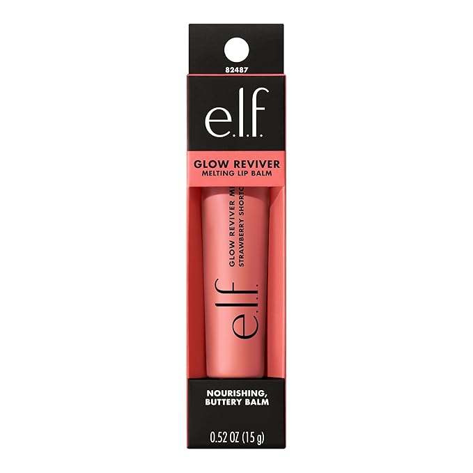e.l.f. Glow Reviver Melting Lip Balm, Hydrating Tinted Lip Balm For A Glossy Finish & Soft, Supple Lips, Vegan & Cruelty-Free, Strawberry Shortcake