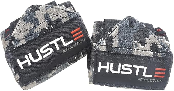 Hustle Athletics Wrist Wraps for Weightlifting – Max Wrist Support for Safe & Heavy Lifts, USPA Approved 18" & 12" Lengths, Thumb Loop Gym Straps for Powerlifting & Weight Lifting for Men and Women
