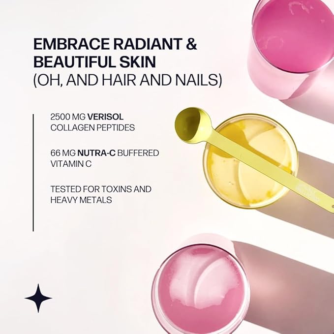 Hydrolyzed Collagen Powder - Sparkle Skin Boost (Mixed Berry) [50-Serves] Verisol Collagen Hydrolysate Protein Powder Vitamin C Paleo Non-GMO Gluten Free Beauty Supplement Drink