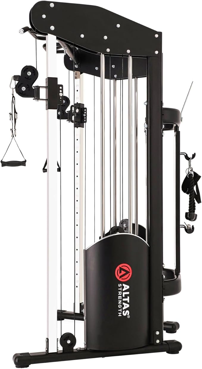 Altas Strength 3073 Home Gym Equipment with 1000 lbs Weight Capacity, 2000 lbs Cables, Strength Training Cable Machine Includes Accessories Light Commercial Fitness Versatile Workouts Easy Assembly
