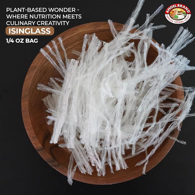 Angel Brand Isinglass 0.25 oz Pouch Pack of 3 - Sourced from Red Sea Algae - Agar Agar Primarily used as a thickening agent in soups, jellies, custards, and ice creams