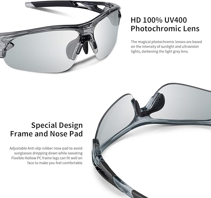 BEACOOL Polarized Sports Sunglasses for Men Women Youth Baseball Fishing Cycling Running Golf Motorcycle Tac Glasses UV400