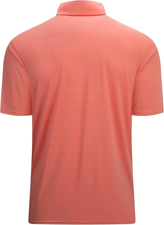 Esabel.C Jacquard Golf Shirts for Men Moisture Wicking Short Sleeve Performance Dry Fit Active Mens Polo Shirts