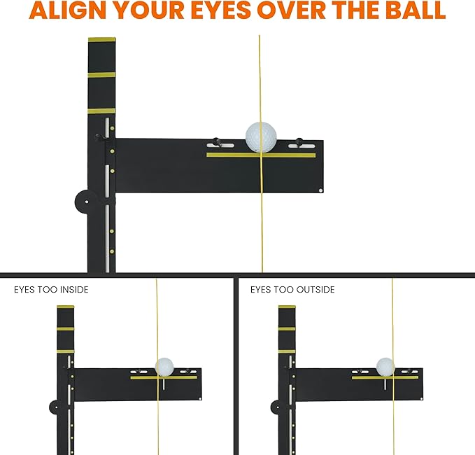 Dial In Golf Putting Alignment System – Master Alignment, Start Line & Impact | Eye, Stance & Putter Face Calibration | Compact Golf Aid w/High-Vis Sight Line String