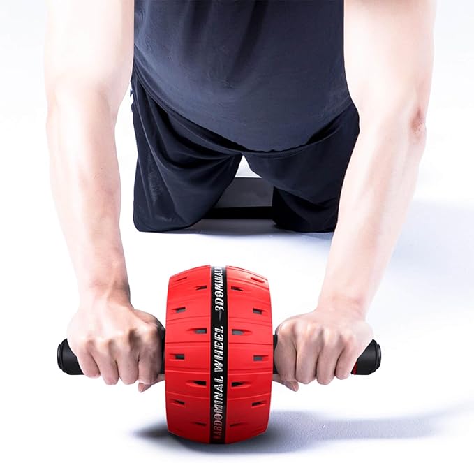 AB Wheel Roller, Exercise Abdominal Wheel Fitness for Gym & Home, Work-out Strength-Training Equipment with Knee Pad