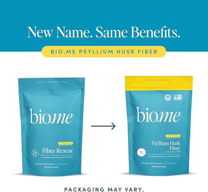Fiber Rescue (6g Per Serving) - Psyllium Husk Powder for Digestive Health & Bloating Relief, Sugar Free Lemonade Prebiotic Soluble Fiber Powder, Non-GMO Fiber Supplement, Gluten Free - 30 Servings