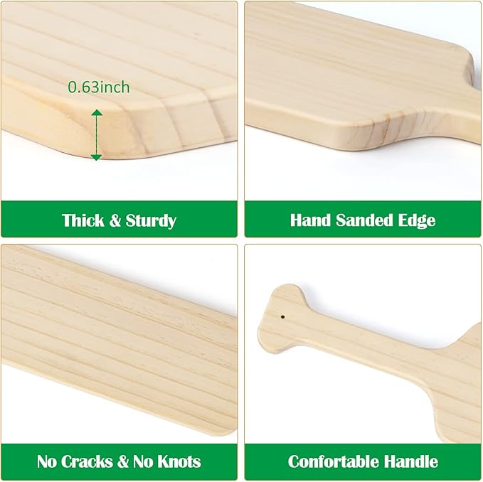 BATTIFE 2Pack 22inch Greek Sorority Paddle - Unfinished Pine Wooden Frat Paddle, Fraternity Wood Paddles for Arts Crafts