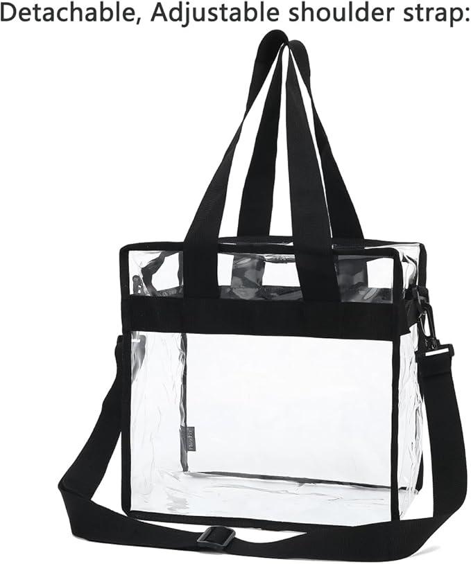 FlowFly Insulated Lunch Cooler Bag - Tote Bag Organizer for Women/Men, Clear#Black