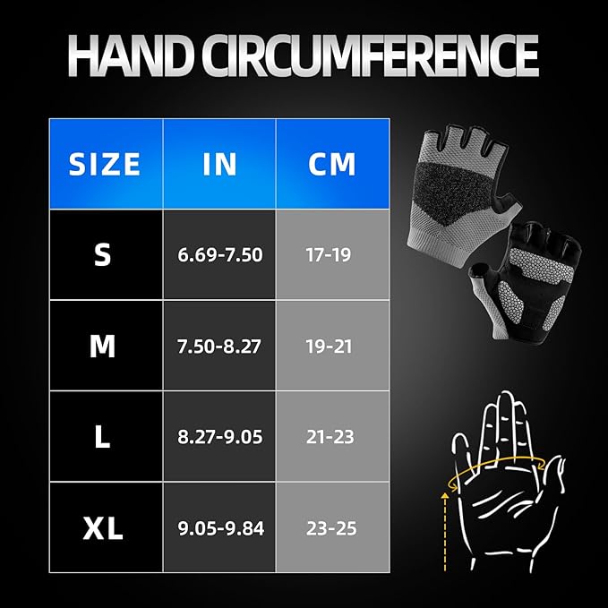 Cycling Gloves for Men Women, Half Finger Bike Gloves for Biking, Gym, Weight Lifting, Rowing, Riding, Outdoor Sports