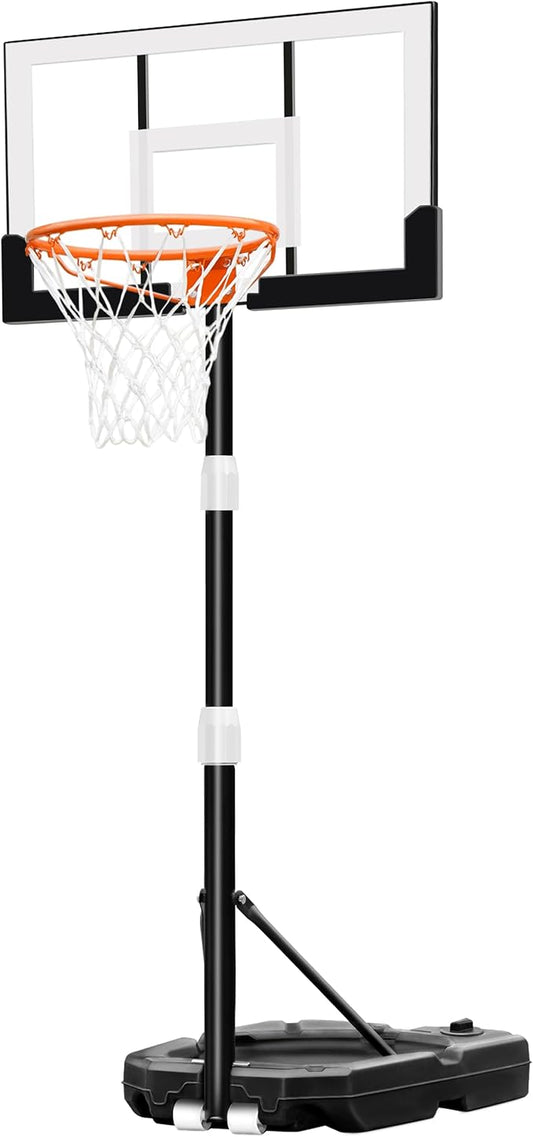 Aimking Basketball Hoop Outdoor 3.3-10FT 5s-Rapid-Adjustable, 40/44 inch Shatterproof Backboard & Enlarged Base, Portable Basketball Hoop & Goal for Kids/Adults/Families in Poolside/Backyard/Indoor