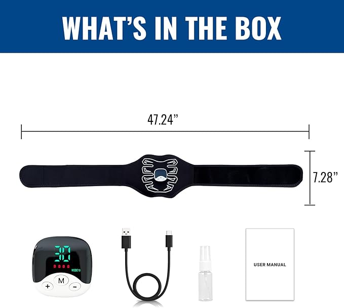 Abs Stimulator, EMS Muscle Stimulator for Gym Home Office, Abdominal Toning Belt Electric Ab Stimulator for Men Women