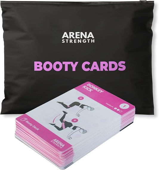 Arena Strength Workout Cards - Instructional Fitness Deck for Booty Band Workouts, Beginner Fitness Guide for Resistance Band Training Exercises at Home. Includes Workout Routines.