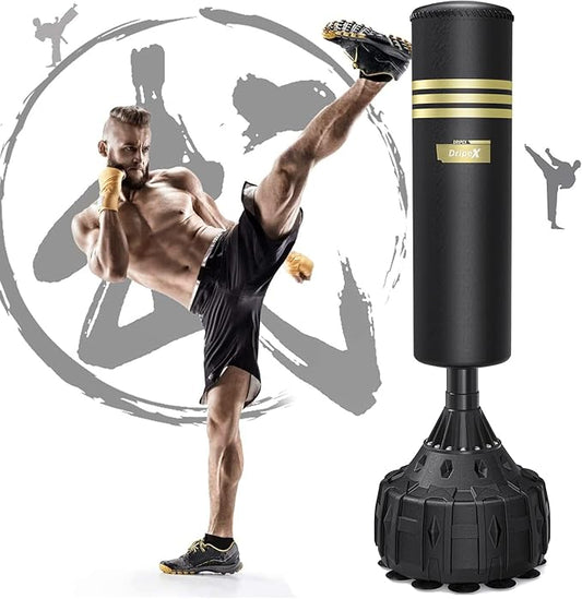 Dripex Freestanding Punching Bag, Heavy Boxing Bag with Stand for Adult Youth - Men Standing Boxing Punch Bag for Home Gym Workout