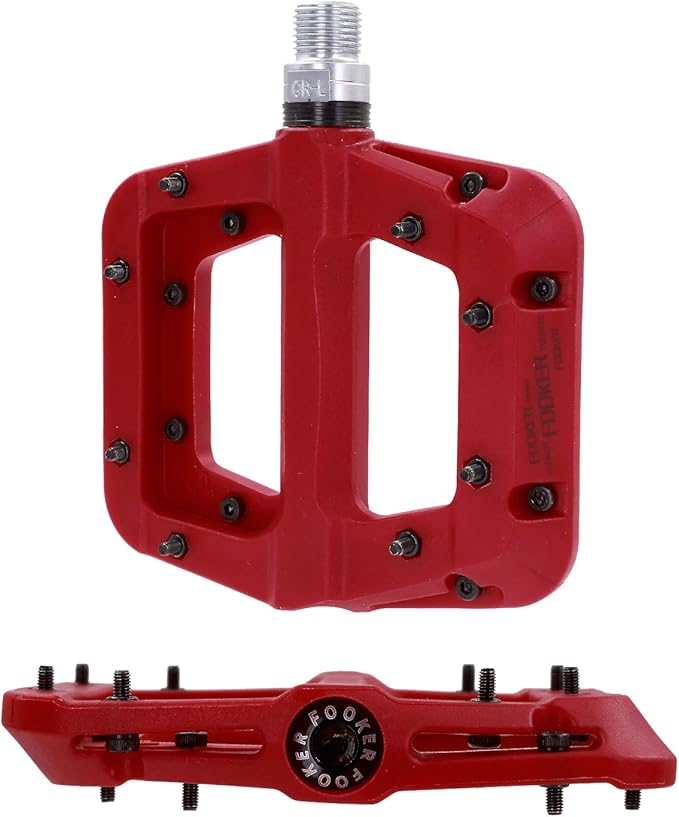 FOOKER MTB Pedals Mountain Bike Pedals 3 Bearing Non-Slip Lightweight Nylon Fiber Bicycle Platform Pedals for BMX MTB 9/16"