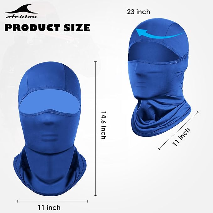 Achiou Balaclava Face Mask, Ski Mask for Men Women Football, Lightweight Sheisty, Ninja Shiesty Sun Hood UV Protector Cycling