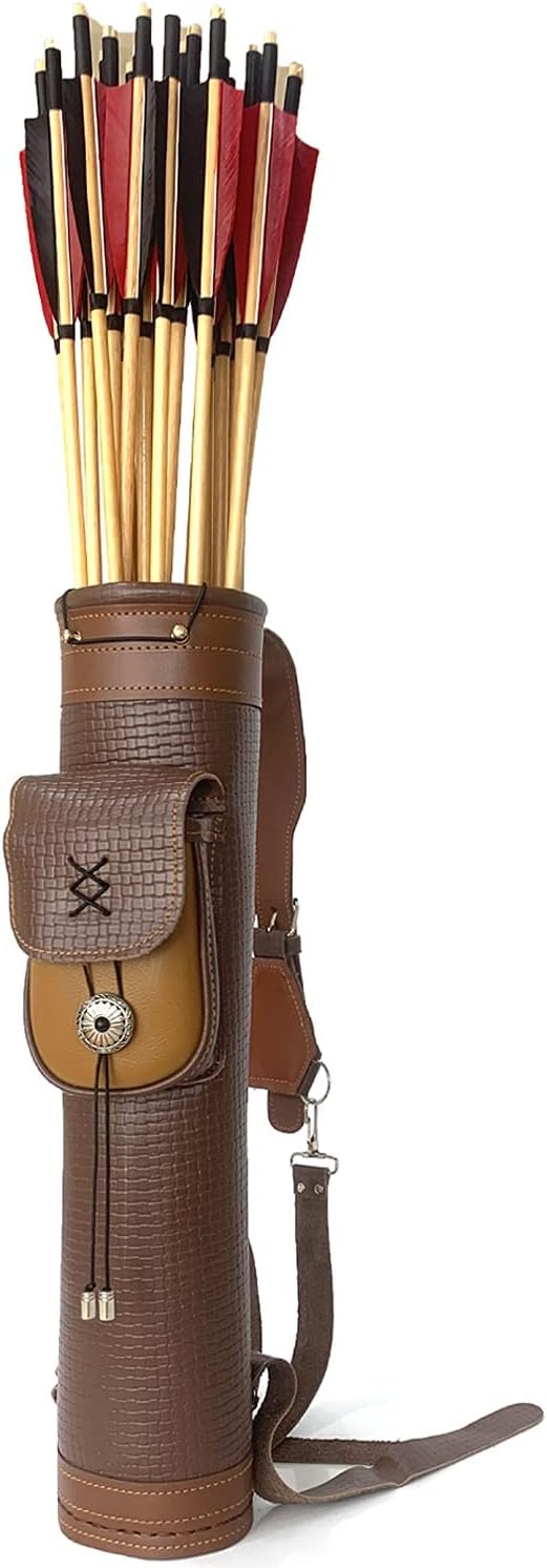 Arrow Quiver or Rustic Leather Quiver - Back Quiver for Arrows and Crossbow Quiver - Bow Quiver and Quiver for Compound Bow - Traditional Arrow Holder