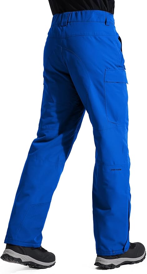 FREE SOLDIER Men's Waterproof Snow Insulated Pants Winter Skiing Snowboarding Pants with Zipper Pockets