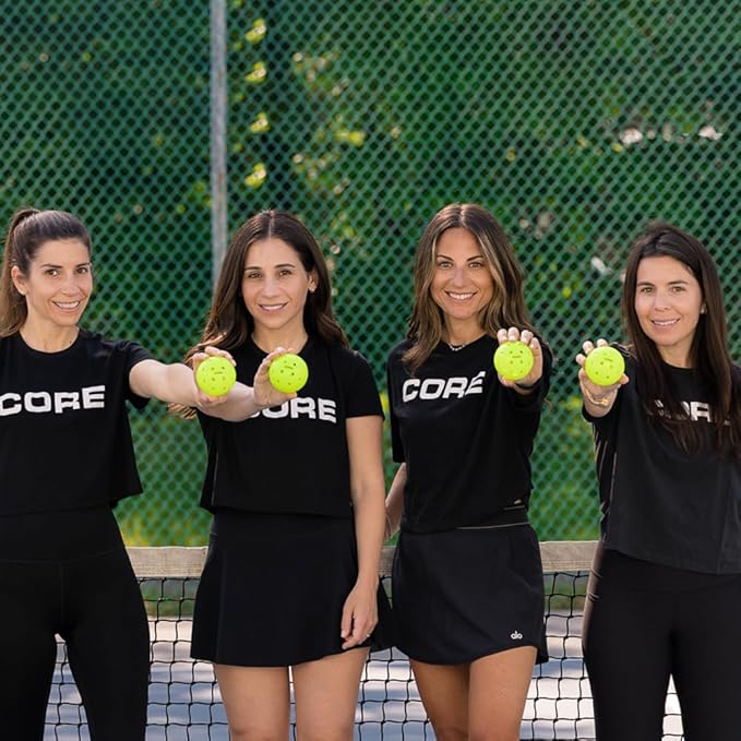 CORE Pickleball Balls for Professionals and All Levels of Play - Set of 4-50 Balls with 40 Holes - Durable & Seamless Design - Premium Outdoor Pickleball Balls, Polypropylene - USA Pickleball Approved