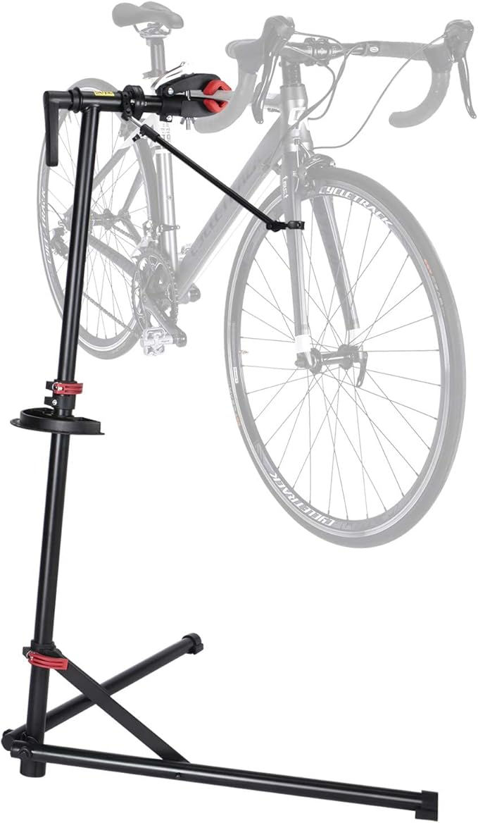 CXWXC Bike Repair Stand with Cleaner - Shop Home Bicycle Mechanic Maintenance Rack- Welded Head Height Adjustable for EBIKE Mountain Bikes and Road Bikes