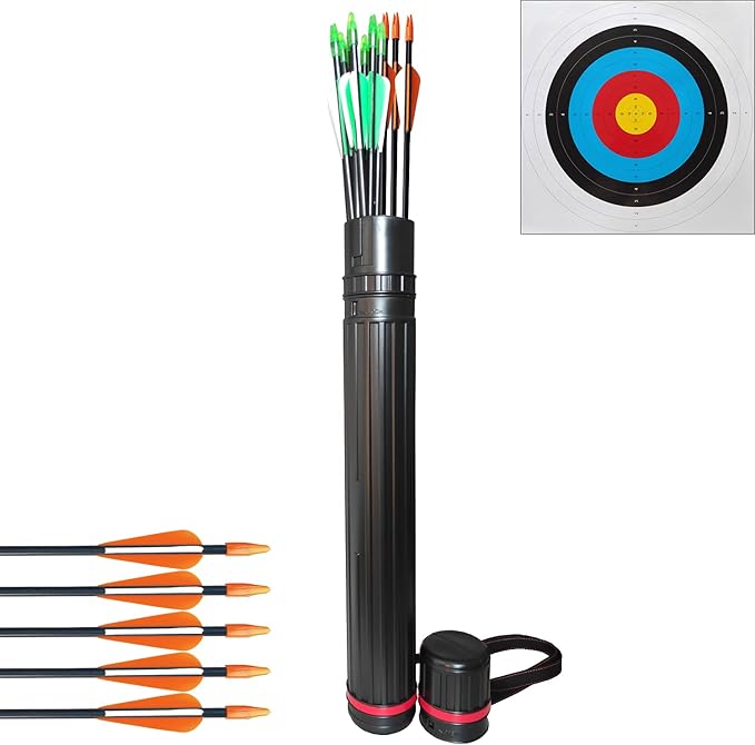 Archery Bow and Arrows Set for Adults 20 30 40 lbs Bow and Arrow for Beginner Teens Black Longbow Kit for Outdoor Hunting Archery Target with Quiver Target Faces Arm Guard Finger Saver