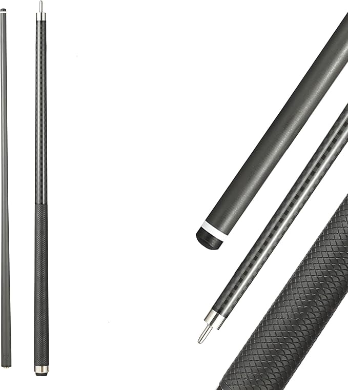 CROWN ME Carbon Fiber Pool Cue Stick 12.5mm Tip Billiard Carbon Fiber cue, Weight 20OZ Cue Stick, 58" Pool Table Sticks
