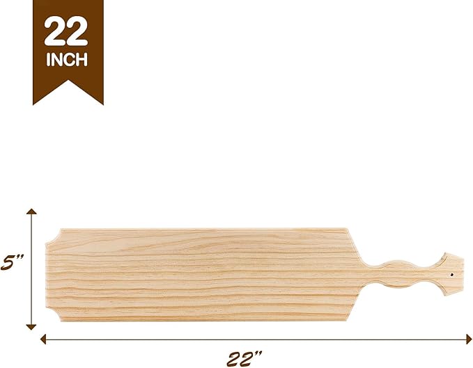BATTIFE 22inch Greek Sorority Paddle Unfinished Wooden Pine Fraternity Paddles - Solid Wood Paddle [2Pack]