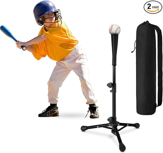 Baseball Tee For Kids, Easy Adjustable Batting Tee From 20.85 to 31.30 Inches. Foldable and Stable Baseball Tees for Hitting with Portable Bag. Softball Tee for Children Aged 3-10 Baseball Training.