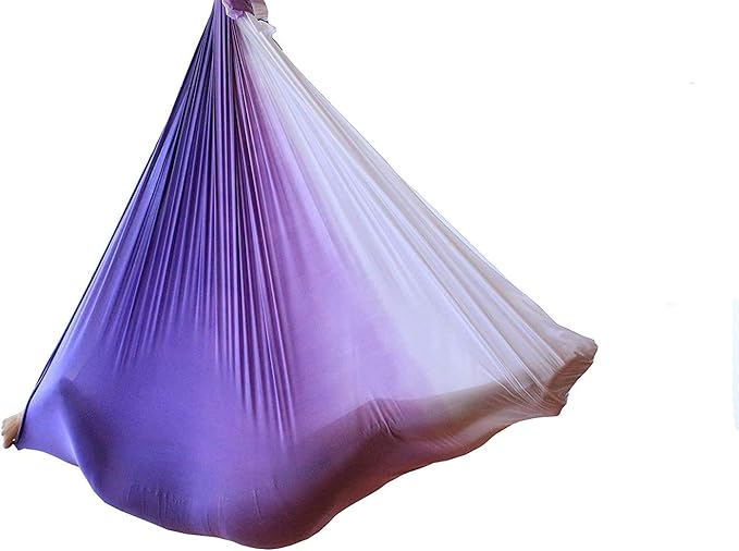 F.Life Aerial Yoga Hammock kit- Yoga Swing Multicolor 5 yards-Flying Yoga Include Daisy Chain,Carabiner and Pose Guide