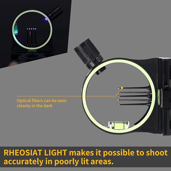 Archery 5 Pin Bow Sight .029 Fiber Optics Sight with Rheostat Light & Reversible Mount Design for Compound Bow (Right Hand)