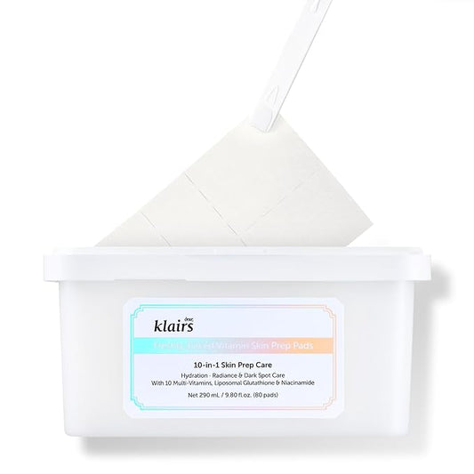 DearKlairs Freshly Juiced Vitamin Toner Pads, Makeup Prep, Liposomal Glutathione, Easy-split, Glow, Glass Skin, Exfoliation, 80 pads