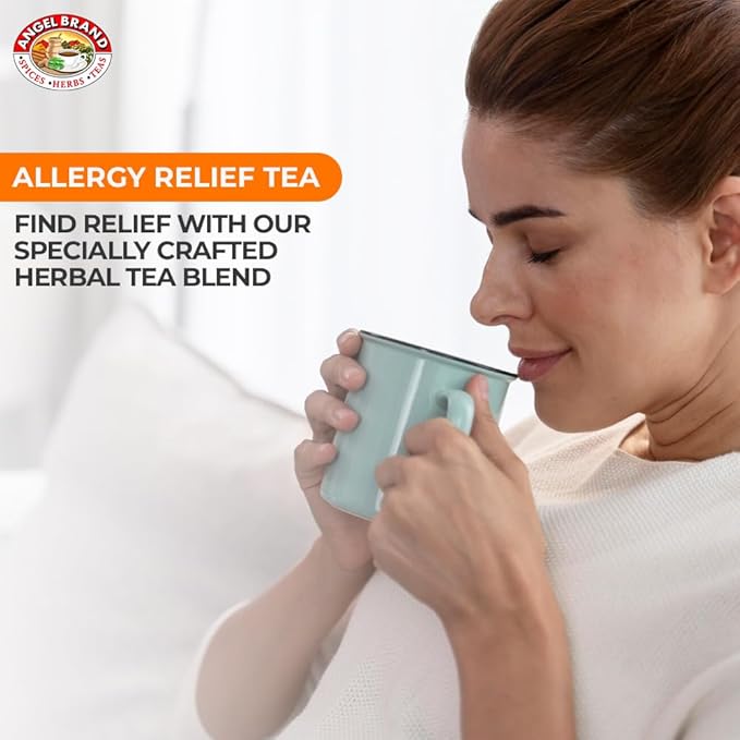 Angel Brand Allergy Relief Tea – Herbal Tea, 25 Tea Bags – Tea for Allergy Care, Cough Relief &