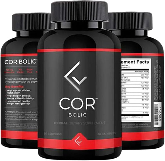 COR BOLIC Metabolism & Energy Support Supplement | 0 Carbs or Sugar | 30 Servings (60 Capsules)