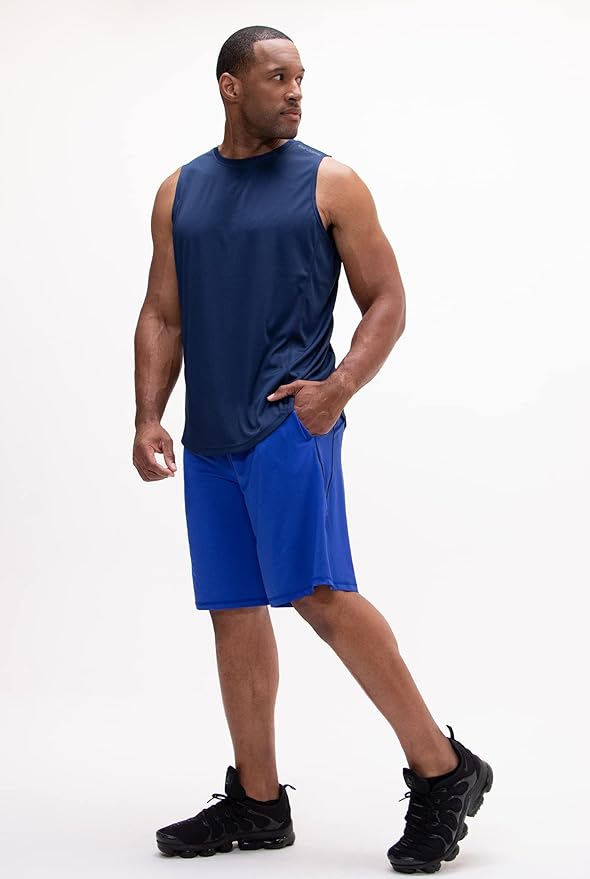 DEVOPS Men's 2-Pack Loose-Fit 10" Workout Gym Shorts with Pockets